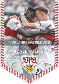 N NEUMANNVERLAGE - VfB Stuttgart 2025 Bannerkalender, 29,7x42cm, Fußballkalender mit Motiven der Stars, Fan-Kalender mit Fußball-Highlights, Spiralbindung und deutsches Kalendarium