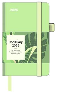 N NEUMANNVERLAGE - Matcha 2025 Cool Diary, 9x14cm, Wochenkalender mit Banderole und Lesebändchen, Tasche für Visitenkarte, Jahres- und Monatsübersicht, Mondphasen und internationales Kalendarium