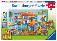 Kinderpuzzle 2x12 Teile - Komm, wir gehen einkaufen