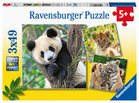 Kinderpuzzle 3x49 Teile - Panda, Tiger und Löwe