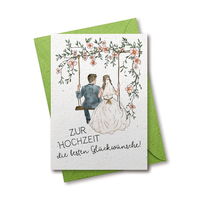 Zur Hochzeit die besten Glückwünsche - Grußkarte aus Samenpapier