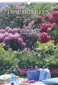 Alpha Edition - Traumgärten 2026 – Bildkalender A3 (29,7×42 cm) mit 12 Gartenmotiven, viersprachigem Kalendarium & Platz für Notizen, Wandkalender & Geschenkidee für Hobbygärtner