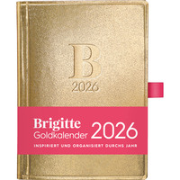 DUMONT - BRIGITTE Goldkalender 2026 – Taschenkalender im Buchformat – 10 x 14 cm – Lifestyle & Organisation