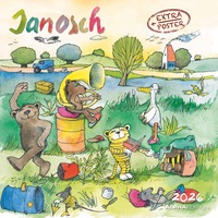 Alpha Edition - Janosch Kalender 2026 – Wandkalender 30×30 cm (30×60 geöffnet) mit Illustrationen & Platz für Notizen, Broschürenkalender inkl. Poster, liebevolles Geschenk für Kinder & Janosch-Fans