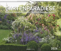 Alpha Edition - Gartenparadiese 2026 – Wandkalender 52×42,5 cm mit 12 traumhaften Gartenmotiven, hochwertiger Blumenkalender mit Spiralbindung, ideales Geschenk für Naturfreunde & Gartenliebhaber