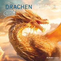 Alpha Edition - Drachen 2025 Broschürenkalender, 30x30cm, Kalender mit Fantasy-Drachen, Fantasy Motive, Ferientermine DE/AT/CH und internationales Kalendarium