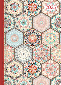 Alpha Edition - Ladytimer Oriental Pattern 2025 Taschenkalender, 10x15,2cm, Kalender mit 192 Seiten, Notizmöglichkeiten nach jedem Tag, Wochenübersicht auf 2 Seiten und internationales Kalendarium