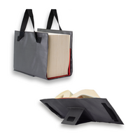 LexSKIN Einband in Gr. L (z.B. Sartorius) in Dunkelgrau mit ausklappbarer Buchstütze