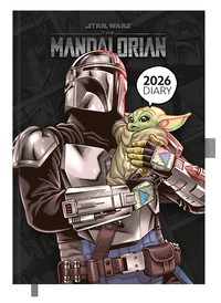 Pyramid - THE MANDALORIAN 2026 – Buchkalender A5 (15×21 cm) mit wöchentlichen Star-Wars-Motiven von Din Djarin & Grogu (Baby Yoda), Planer für Schule, Uni, Büro & Fans