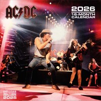 Pyramid - AC/DC 2026 – Broschürenkalender 30×30 cm (aufgeklappt 30×60 cm) mit 12 ikonischen Rock-Motiven, offizieller Bandkalender