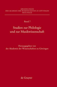 Studien zur Philologie und zur Musikwissenschaft