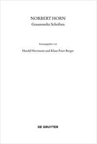 Norbert Horn, Gesammelte Schriften