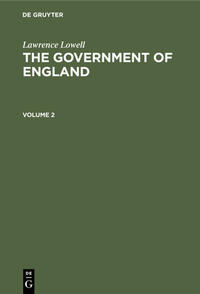 The Government of England. Volume 2