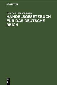 Handelsgesetzbuch für das Deutsche Reich