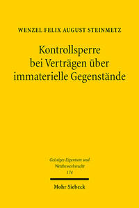 Kontrollsperre bei Verträgen über immaterielle Gegenstände