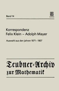 Korrespondenz Felix Klein — Adolph Mayer