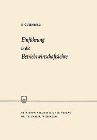 Einführung in die Betriebswirtschaftslehre