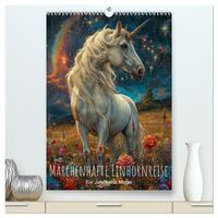 Märchenhafte Einhornreise - Ein Jahr voller Magie (hochwertiger Premium Wandkalender 2025 DIN A2 hoch), Kunstdruck in Hochglanz