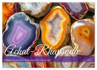 Achat-Rhapsodie - Farbige Flussläufe in Bandachaten und Quarz (Wandkalender 2025 DIN A2 quer), CALVENDO Monatskalender