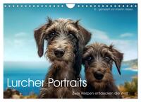 Lurcher Portraits - Zwei Welpen entdecken die Welt (Wandkalender 2025 DIN A4 quer), CALVENDO Monatskalender