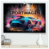 Coole KI-generierte SPORTWAGEN (hochwertiger Premium Wandkalender 2025 DIN A2 quer), Kunstdruck in Hochglanz