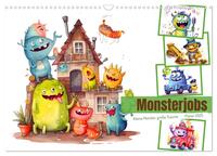 Monsterjobs - Kleine Monster, große Träume (Wandkalender 2025 DIN A3 quer), CALVENDO Monatskalender