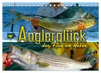 Anglerglück - den Fisch am Haken (Tischkalender 2025 DIN A5 quer), CALVENDO Monatskalender