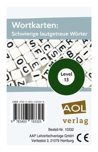 Wortkarten: Schwierige lautgetreue Wörter