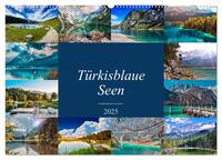 Türkisblaue Seen (Wandkalender 2025 DIN A2 quer), CALVENDO Monatskalender