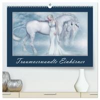 Traumverwandte Einhörner (hochwertiger Premium Wandkalender 2025 DIN A2 quer), Kunstdruck in Hochglanz