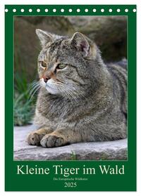 Kleine Tiger im Wald (Tischkalender 2025 DIN A5 hoch), CALVENDO Monatskalender