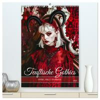 Teuflische Gothics - Gothic, Girls und Hörner (hochwertiger Premium Wandkalender 2025 DIN A2 hoch), Kunstdruck in Hochglanz