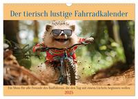 Der tierisch lustige Fahrradkalender (Wandkalender 2025 DIN A3 quer), CALVENDO Monatskalender