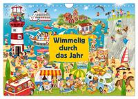 Wimmelig durch das Jahr (Wandkalender 2025 DIN A4 quer), CALVENDO Monatskalender