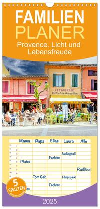 Familienplaner 2025 - Provence. Licht und Lebensfreude mit 5 Spalten (Wandkalender, 21 x 45 cm) CALVENDO