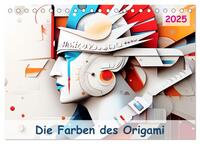 Die Farben des Origami (Tischkalender 2025 DIN A5 quer), CALVENDO Monatskalender