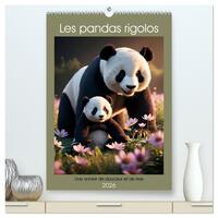 Les pandas rigolos - Une année de douceur et de rires (Calendrier mural 2026 DIN A2 horizontal) calendrier de bureau