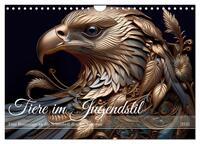 Tiere im Jugendstil - Eine Hommage an die Schönheit des Art Nouveau (Wandkalender 2026 DIN A4 quer), CALVENDO Monatskalender