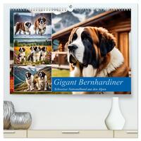 Gigant Bernhardiner (hochwertiger Premium Wandkalender 2026 DIN A2 quer), Kunstdruck in Hochglanz
