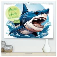 Beast Mode - Wilde Maskottchen (hochwertiger Premium Wandkalender 2026 DIN A2 quer), Kunstdruck in Hochglanz