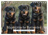 Majestätische Rottweiler: Ein Jahr voller Kraft und Loyalität (Tischkalender 2026 DIN A5 quer), CALVENDO Monatskalender