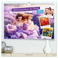 Blütenzauber im Feld - Frauen in farbenprächtiger Landschaften (hochwertiger Premium Wandkalender 2026 DIN A2 quer), Kunstdruck in Hochglanz