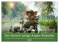 Der tierisch lustige Angler-Kalender (Wandkalender 2026 DIN A2 quer), CALVENDO Monatskalender