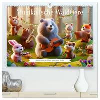 Musikalische Waldtiere (hochwertiger Premium Wandkalender 2026 DIN A2 quer), Kunstdruck in Hochglanz