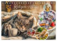 Katzen-Alltag - Ein witziges Jahr mit Kater Tommy (Tischkalender 2026 DIN A5 quer), CALVENDO Monatskalender
