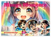 Manga Momente - Mit KI entfachte Manga Magie (Wandkalender 2026 DIN A3 quer), CALVENDO Monatskalender