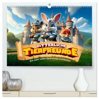Ritterliche Tierfreunde: Ein Jahr voller Spannung und Humor (hochwertiger Premium Wandkalender 2026 DIN A2 quer), Kunstdruck in Hochglanz