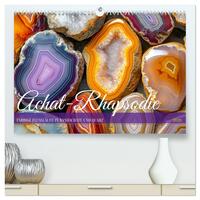 Achat-Rhapsodie - Farbige Flussläufe in Bandachaten und Quarz (hochwertiger Premium Wandkalender 2026 DIN A2 quer), Kunstdruck in Hochglanz