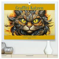 Graffiti Katzen (hochwertiger Premium Wandkalender 2026 DIN A2 quer), Kunstdruck in Hochglanz