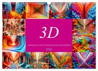3D - Abstrakte und futuristische Illustrationen (Wandkalender 2026 DIN A3 quer), CALVENDO Monatskalender
